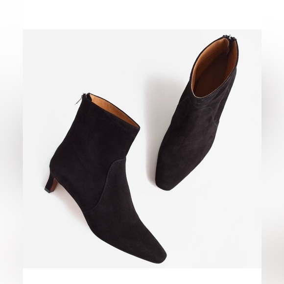 Madewell The Dimes Kitten-Heel Boot True Black Suede Size 7.5 NEW no MW box - Picture 1 of 15